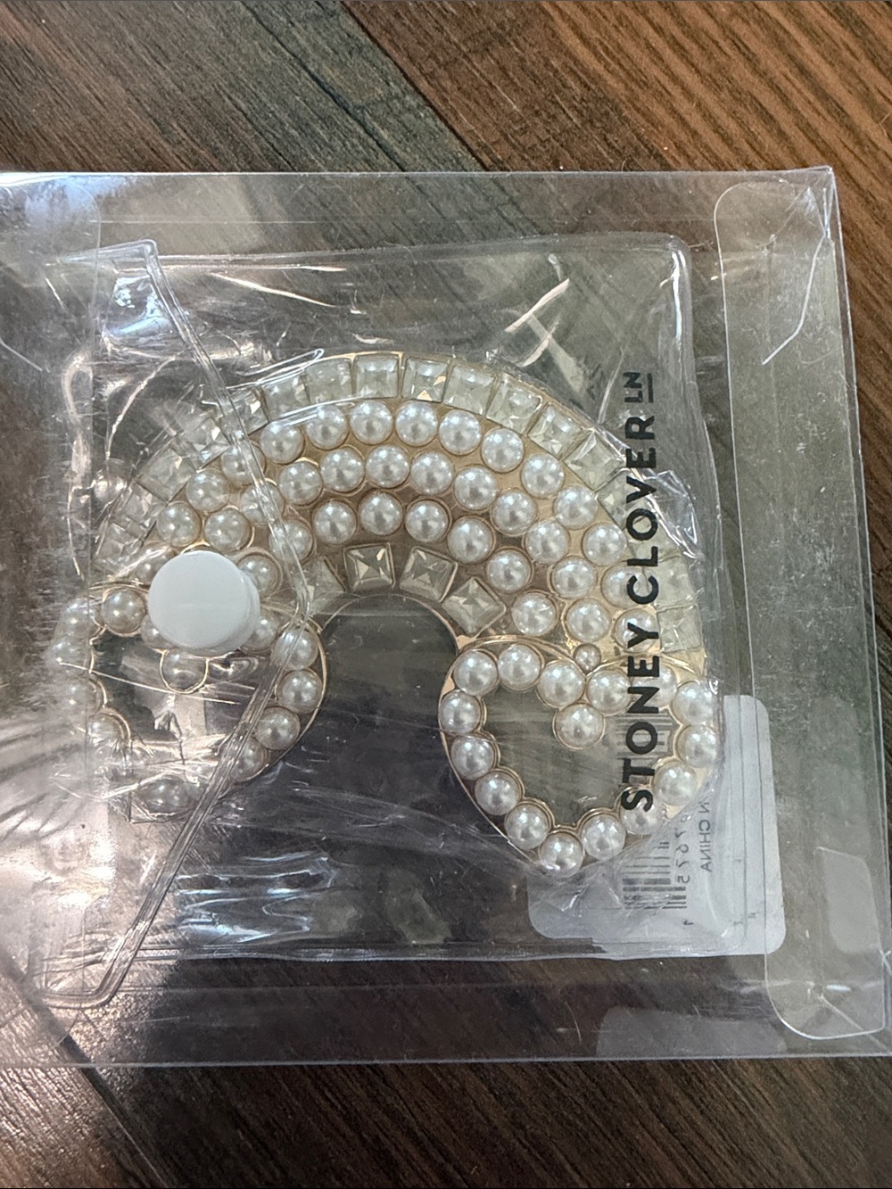 Stoney Clover Lane Pearl Rainbow Brooch NWT